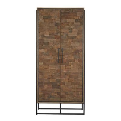 China Modern Antique Elegant Solid Wood Wardrobe Nature Parquet Paneling Wardrobe for sale