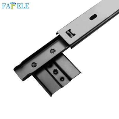 China Modern 35mm Width Full Black Extension Ball Bearing Drawer Slide Rail For Keyboard Desk for sale