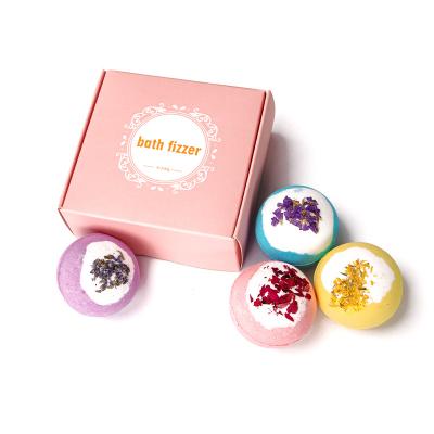 China OEM Home Brand Organic Spa Hotel Spa Flower Bubble Ball Sea Salt Granule Bath Bomb Aroma Bath Bombs for sale