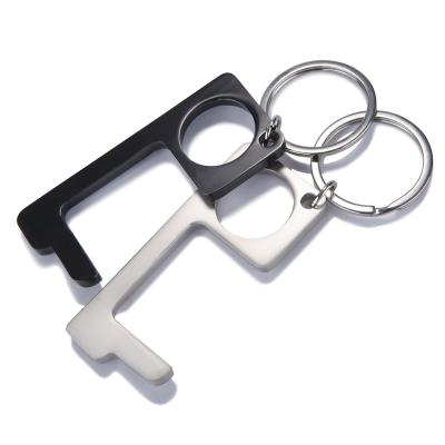 China Custom Metal Germ Key Self Defense No Clean Metal Multi Tool Bottle Opener Letter Touch Door Key Chain for sale