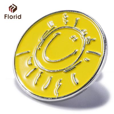 China China New Products Yellow Lapel Pins Sun Smile Lapel Pin For Sale for sale