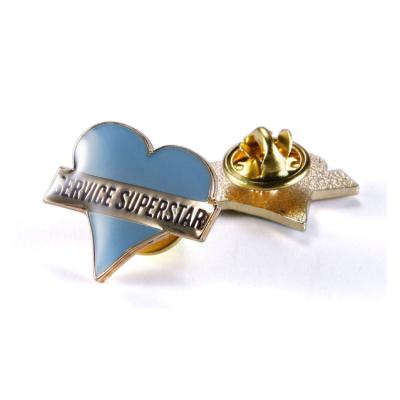 China Arts And Crafts Hot Sale Heart Shaped Pin Badges Badges / Custom Metal Pin Badges for sale