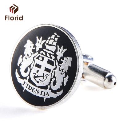 China Iron Customized Metal Badge Holder Hot Enamel Stylish Cufflink for sale