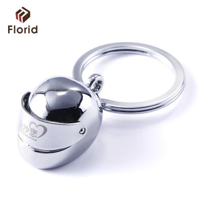 China Custom Cheap Promotion Fashion Safety Motorcycle Hat Key Chain Mini Advertising Helmet Key Chain Metal Trendy for sale