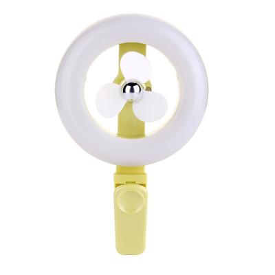 China Portable Portable Portable 3Spead Rechargeable Clip LED Ring Light Mini USB Pocket Fan for sale