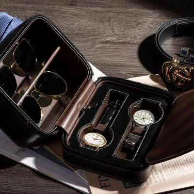 China PU leather leather watch box luxury watch box 2 slot watch box for sale