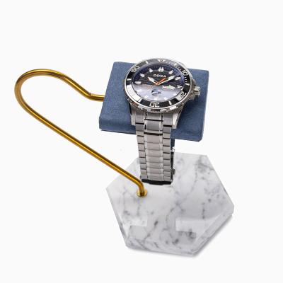 China MICROFIBER/METAL/MARBLE watch stand display marble watch display stand 2 watch display for sale