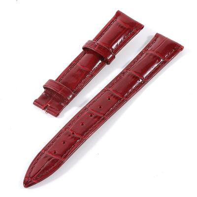 China Breathable watch for men leather strap luxury italian leather watch strap crocodile leather watch strap for sale