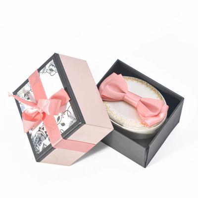 China Specail paper/satin jewelry package box paper jewelry box packaging gift luxury specail pape bowknot small pink jewelry box for sale