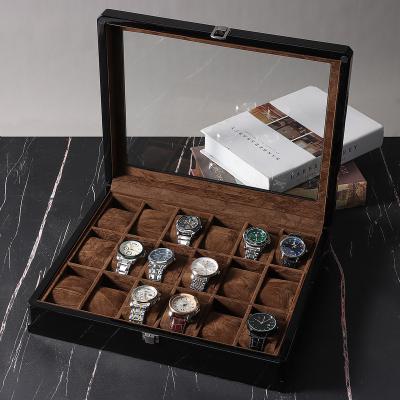 China Piano lacquer/Solid wood/metal/Suede lining piano lacquer 18 slot watch box watches organizer box uhren box scatola orologio for sale