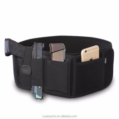 China Adjustable neoprene waist belt with elastic gun holster for sale