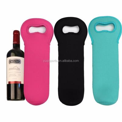 China Waterproof 2 Bottle Neoprene Wine Cooler Portable Carry Bag for sale