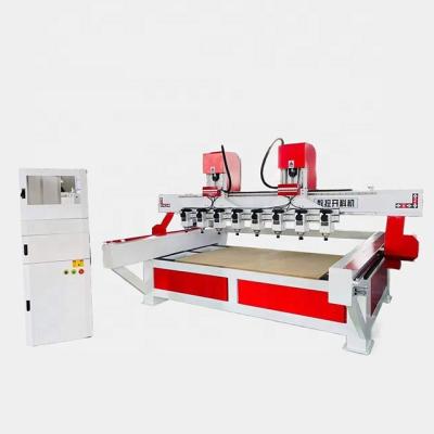 China Cheap High Quality China Hotels 2 Heads 8 Axis CNC Router Engraving And Cutting Machine For Small Crafts for sale