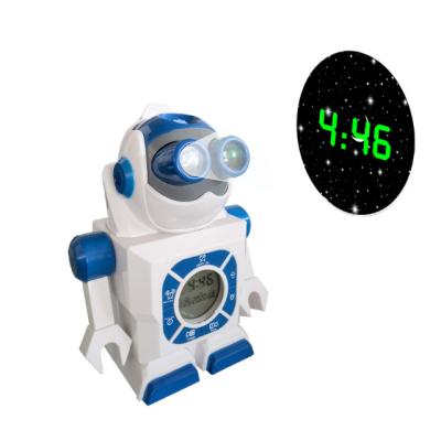 China Antique Style Robot Projection Digital Alarm Clock With EN 71_Creative Space Robot Projection Alarm Clock for sale