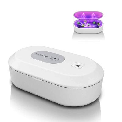 China Handheld Smart Cell Phone Cleaner Lamp Household Hospital Ozone Wireless Charger Sterilizer Box for sale