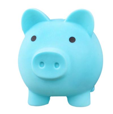 China Hot Sale Fashion Good Quality PVC Plastic Promotional Hog Shaped Piggy Bank Plastic Wholesale Piggy Coin Bank for sale