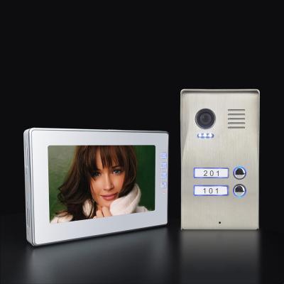 China / Building Block Analog 4 Wires 2 Way Wired Video Intercom 7 Inch Color Video Door Phone Door Bell Door Entry System for sale