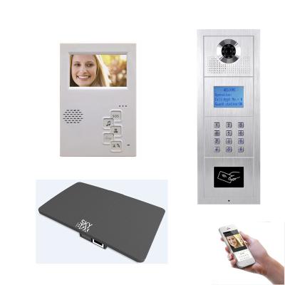 China Talking/Unlocking/Monitoring/Calling/Picture Memory For Option Three Ways Communication To Answer Your Door By Smart Phone Multi Apartment Video Intercom for sale