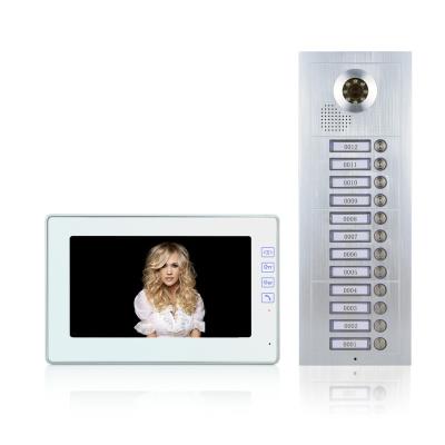 China Multi memory and image nameplate apartment video intercom access control system for 7 inch apartment video doorphone PL591DC4B(12)+MR380C4+SP26 for sale