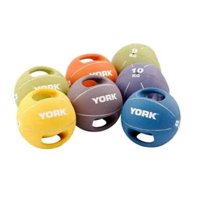 China High Quality Portable Gym Two Grips Double Handle Medicine Ball PVC Weight Ball Double Grips For Strength Exercises for sale