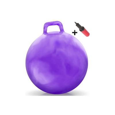 China Kids Toy Bouncing Fitness Gym Jump Safe Inflatable Hopper Bouncy Ball With Handle for sale