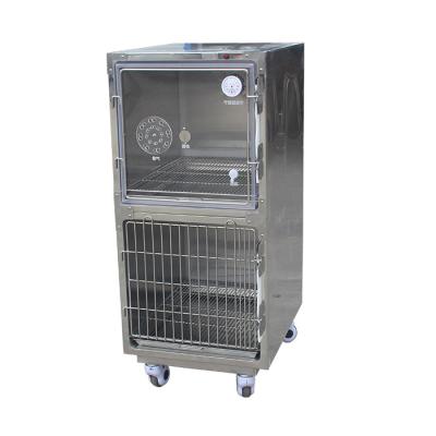 China hot sale stainless steel double dog oxygen vet cage for veterinary clinic pet clinic Pjy-01 for sale