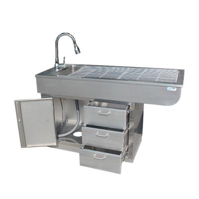 China Multifunctional pet disposal table stainless steel vet treatment table for animal 1200*6000*1800mm for sale