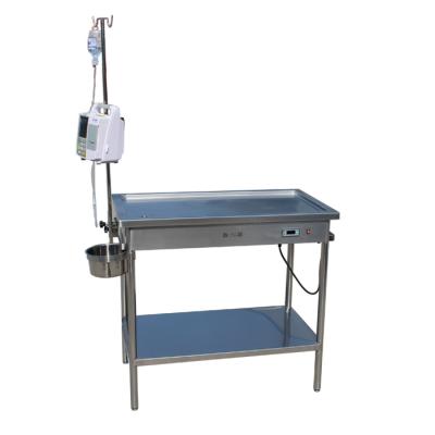 China Pet surgery factory direct thermostatic pet treatment table stainless steel pet treatment table vet examination table for pets for sale