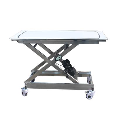 China Stainless Steel Pet Trolley Transparent Veterinary Examination Table Animal Transporation Table for sale