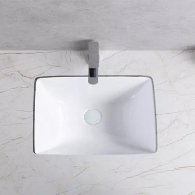 China Modern Customized Square Under Cabinet Ceramic Counter Basin Bathroom Vanity Under Mount Sink for sale