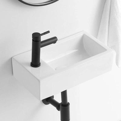 China Morden Wall Mounted Small Wall Hung Washbasin Rectangular Countertop Basin Ceramic Bathroom Sinks Modern Sink Lavabo for sale