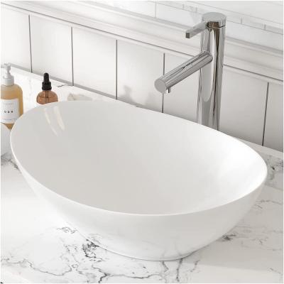 China Durable Hot Sale Ceramic Sanitary Ware Customized Color Ceramic Art Hand Wash Basin Bathroom Oval White Ceramic Sinks for sale