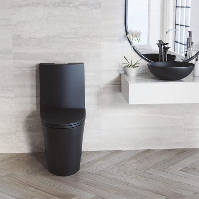 China Double-flow Matte Black European Standard Style Pearl White High Quality Ceramic Color Wc Bathroom One Piece Toilet for sale