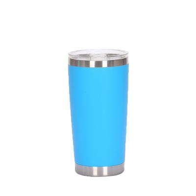 China 20oz 600ml Sustainable Beer Mug Powder Coated Wall Insulation Stainless Steel Custom Double Tumbler With Lid for sale