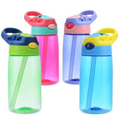 China New Designs 450ml Sustainable Plastic Water Bottle Kids Student School Sports Drinking Water Kids Bottle With Straw for sale