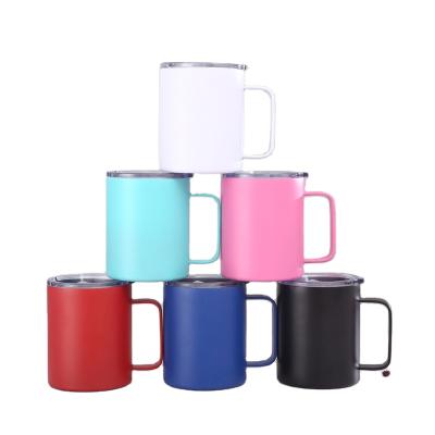 China 10oz 12oz Double Wall Stainless Steel Vacuum Mug Travel Viable Hot Selling Coffee Mug With Handle for sale