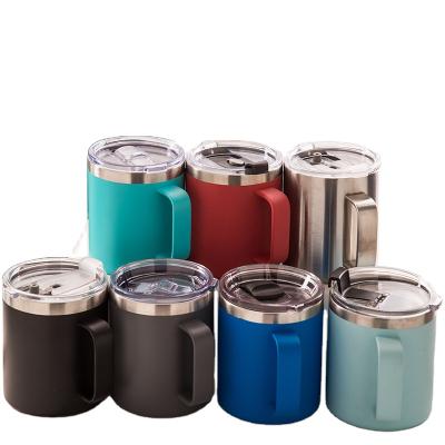 China Stocked 18/8 Stainless Steel Mug With Handle 10oz 12oz Thermos Mug With Handle For Coffee Keep Drink Cold Or Hot for sale