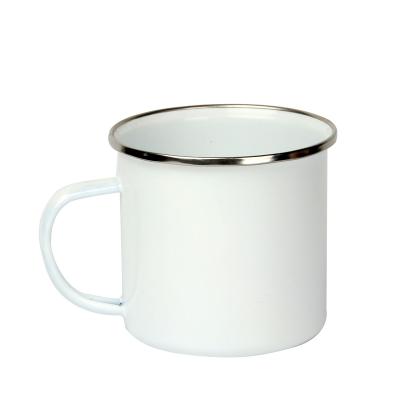 China High Quality Metal 11oz White Blank Enamel Mug Stocked Steel Sublimation With Handle For Sublimation for sale