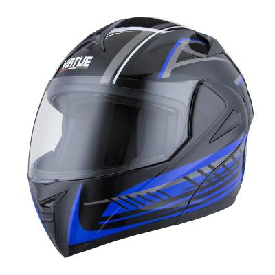 China Safe Driving Emblem Brand Black Standard Flip Up Helmet With PC Visor for sale