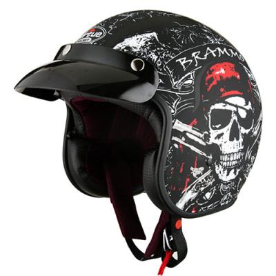 China Safe Motor Helmet Motorcycle Stitch Approved Retro Classic Helmet Open Face Motorcycle Helmet for sale