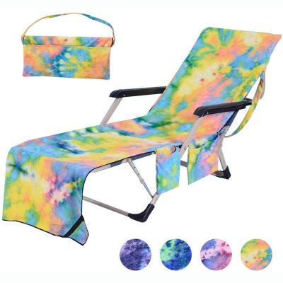 China Wholesale Hypoallergenic Dye Super Dry Foldable Super Microfiber Bond Towel Chairs Beach Towel With Bags for sale