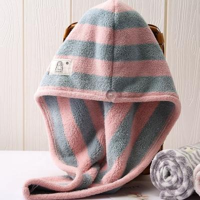 China QUICK DRY Shower Spa Wrap Hair Dryer Hat Microfiber Terry Turban Head Dry Hair Towel for sale