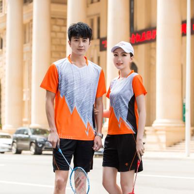 China 2021 Breathable and Quick Dry High Quality Fabric Quick-Dry Badminton Wears Mens and Ladies Sizes Table Tennis Tank Tops Uniform Set for sale