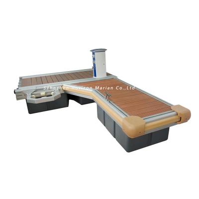 China ISO14001 Certified Floating Lodge Aluminum Pontoon WPC Decking Commercial Marina for sale