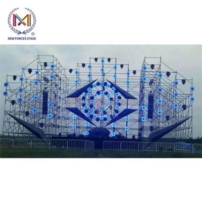 China Lahyer Portable Lightweight Stage Truss Line Steel / Aluminum Tier Truss Scaffolding Event Stage for sale