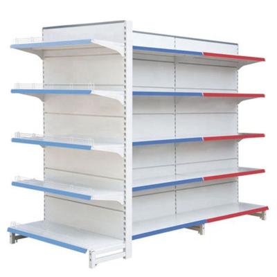 China Customized Tengo Grocery Supermarket Store Display Store Double Sided / Single Sided Steel Shelf for sale