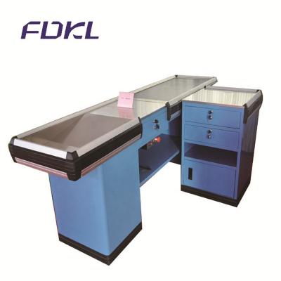 China Retailer Shops Cheap Grocery Supermarket Checkstand Store Checkout Counter for sale