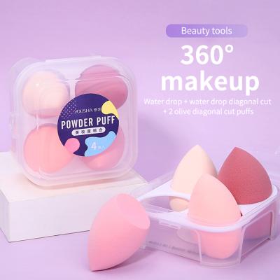 China Lameila Beauty Soft Makeup Sponge Custom Beauty Sponge Make Up 4pcs Cosmetics Powder Free Blast Latex Makeup Sponge Blender With Packaging Box YF219 for sale