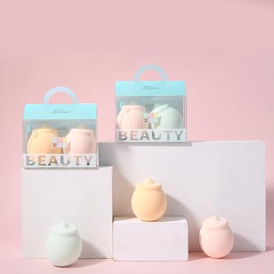 China Lameila 2pcs Latex Beauty Powder Puff Powder Natural Soft Egg Free Sponge Dry and Wet Dual Use Blender Set A80206 for sale