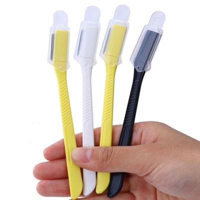 China Safety Factory 4pcs Custom Eyebrow Razor Set Private Label Disposable Stainless Steel Safety Eyebrow Remover Trimmer Z004 for sale